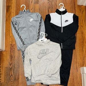 Nike Kids Tracksuit Set in Black, White, and Gray LOT